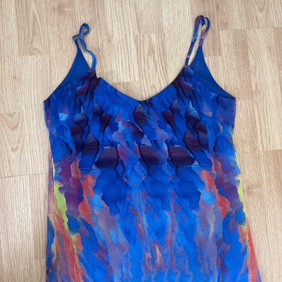 Lulus Flying Watercolors Royal Blue Watercolor Print Sheath Maxi Dress, Size XS - Picture 9 of 14